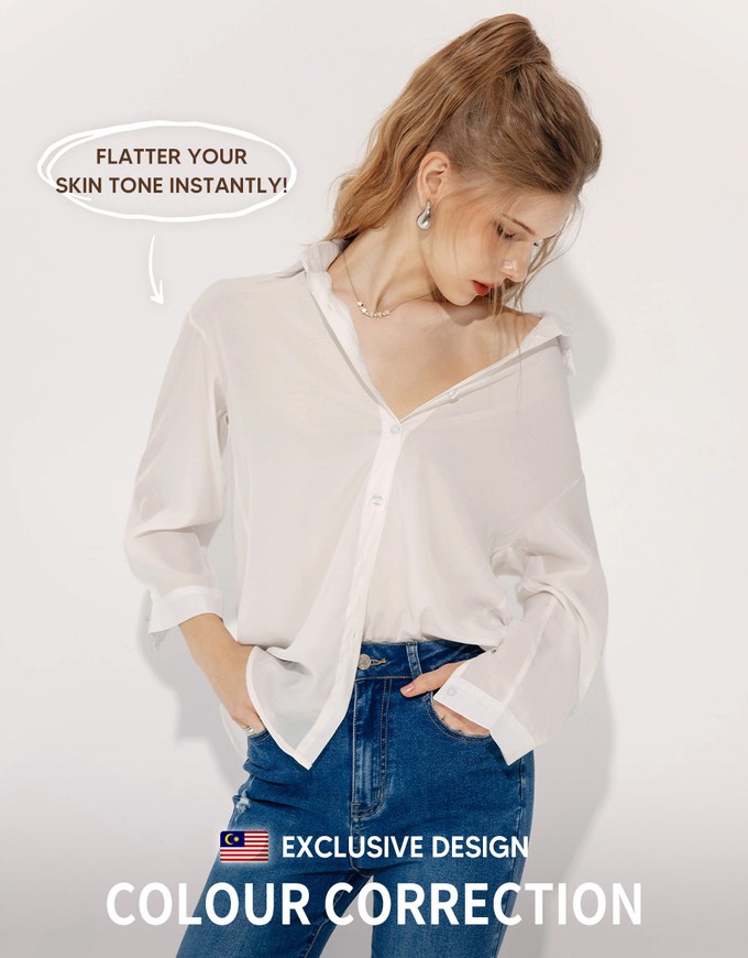 Sheer Lightweight Solid Color Blouse